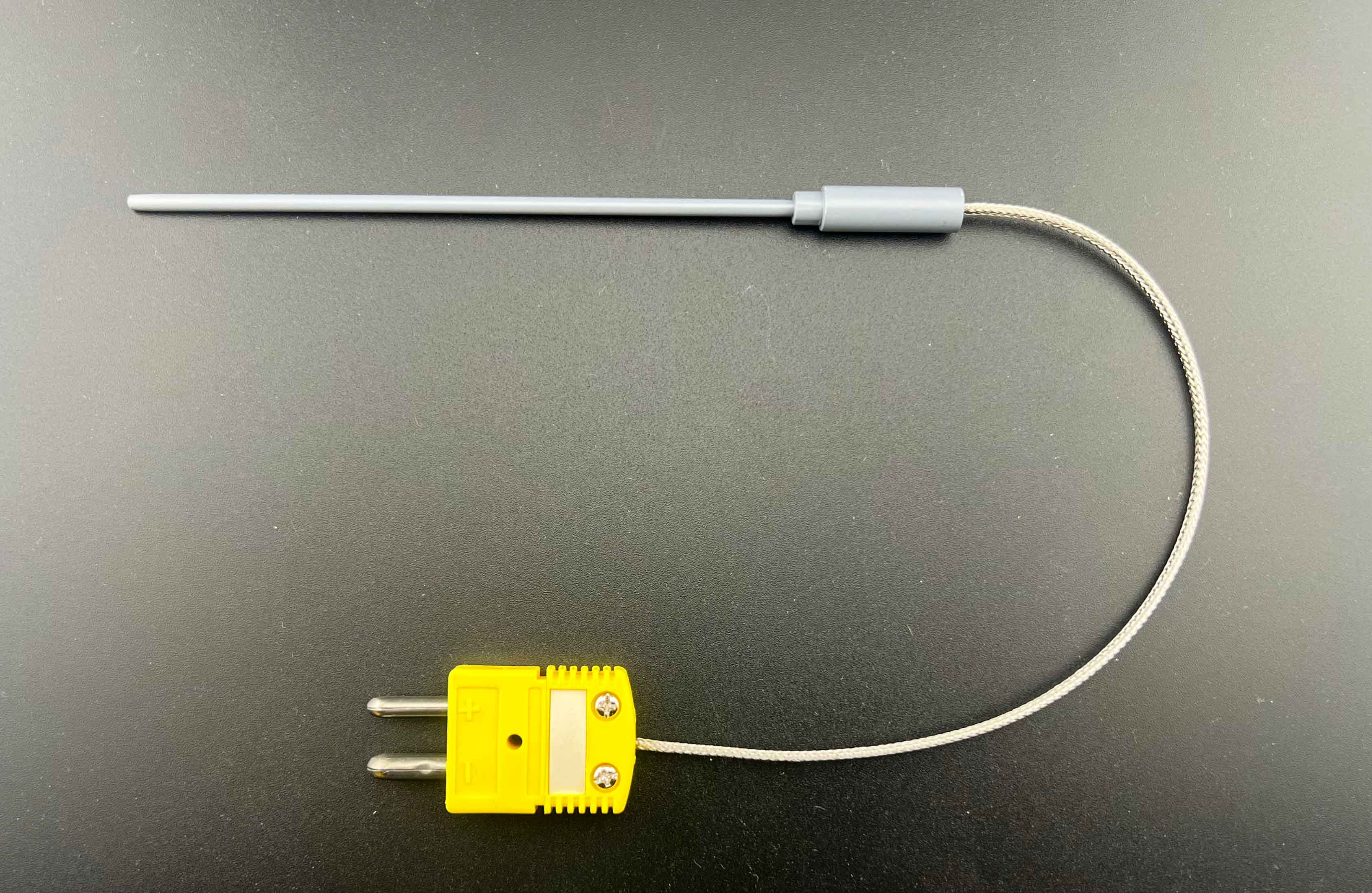 TCA-06x08T Thermocouple Sensor Type K with 8 inch stainless jacket cable, by Merge Scientific for laboratory use.