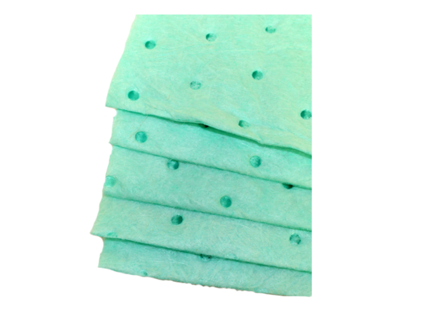 Chemically resistant, highly absorbent green quilted bench pad