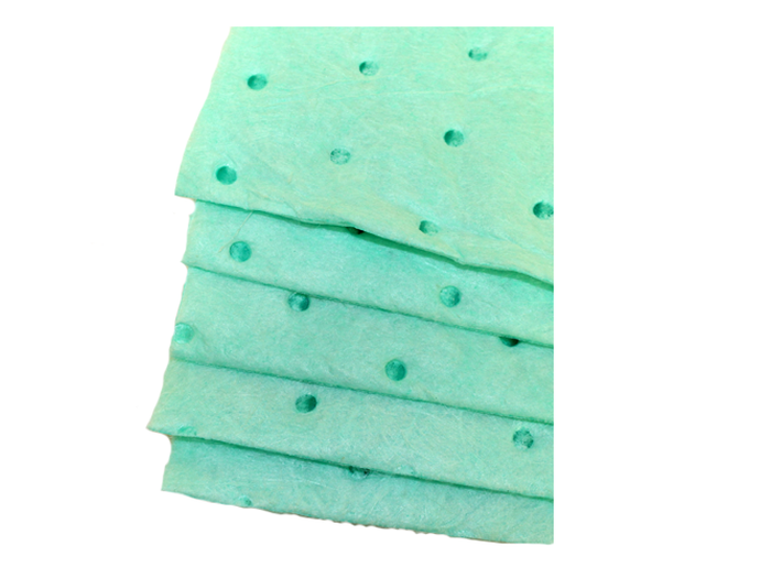Chemically resistant, highly absorbent green quilted bench wipe